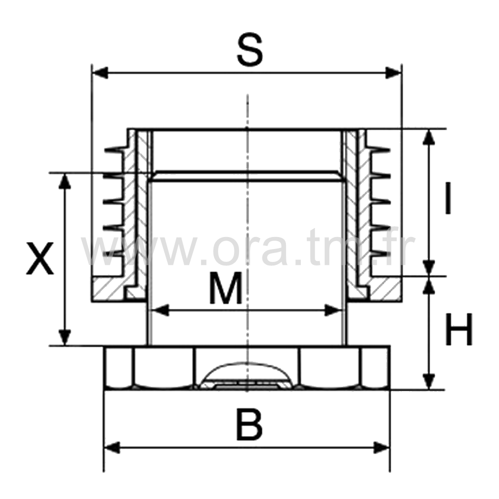 IVZAD - INSERT VERIN AMORTISSEUR - ANTIDERAPANT TUBE ROND